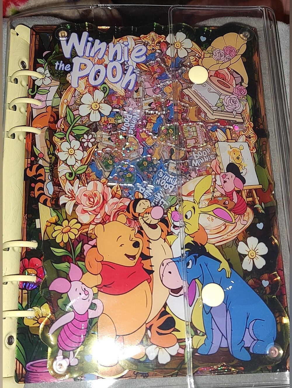 New! A5 Winnie The Pooh Acrylic Shaker Notebook With Paper